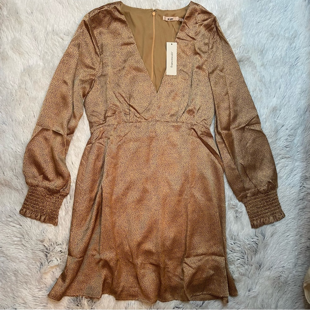NEW! Francesca’s Satin Animal Print Dress